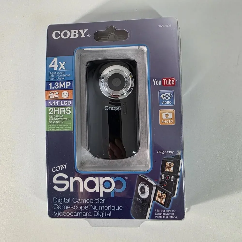Coby Snapp CAM3001 Digital Camcorder 4x Digital Zoom 1.3MP Brand New In Package